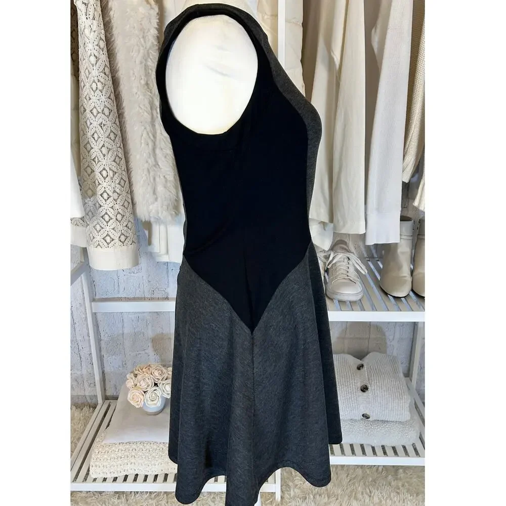 Mossimo Women's Size XS Black & Gray Colorblock Fit & Flare Skater Dress #0213 - Picture 3 of 8
